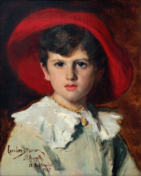 Child in a Red Hat  by Carolus-Duran - Hand-Painted Oil Painting Reproduction