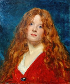 Portrait de femme rousse.1876 by Carolus-Duran Oil Painting