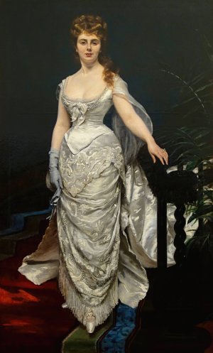 Portrait de mademoiselle X, Marquise Anforti by Carolus-Duran Oil Painting