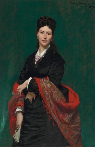 Portrait of Madame Marie Clerc  by Carolus-Duran - Hand-Painted Oil Painting Reproduction