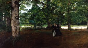 Promenade in the Woods by Carolus-Duran Oil Painting