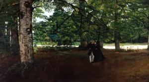 Promenade in the Woods by Carolus-Duran Oil Painting