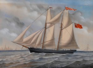 Englische Brigg 'Perseverance of Fowey' by Carolus Ludovicus Weyts Oil Painting