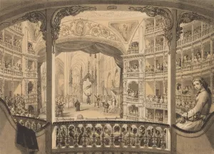 Interior del Teatro Iturbide by Casimiro Castro Oil Painting