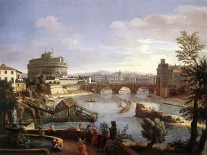 Castel Sant'Angelo from the South by Gaspar Van Wittel Oil Painting