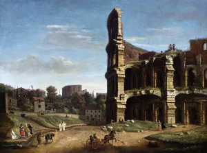 Rome: A View of The Colosseum by Gaspar Van Wittel - Oil Painting Reproduction