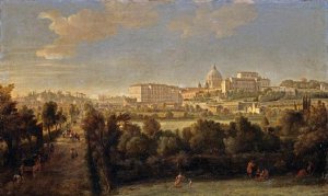 Rome: View of St Peter's and the Vatican Seen from Prati Di Castello by Gaspar Van Wittel Oil Painting