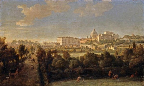 Main Product Photo of Rome: View of St Peter's and the Vatican Seen from Prati Di Castello Painting by Gaspar Van Wittel