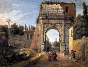 Rome: View of the Arch of Titus by Gaspar Van Wittel Oil Painting