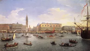 The Molo Seen from the Bacino di San Marco by Gaspar Van Wittel Oil Painting