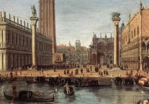 The Piazzetta from the Bacino di San Marco Detail by Gaspar Van Wittel Oil Painting