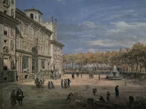 The Villa Medici and Garden in Rome by Gaspar Van Wittel - Oil Painting Reproduction