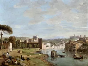 Verona: A View of the River Adige at San Giorgio in Braida Oil painting by Gaspar Van Wittel