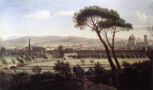 View of Florence from the Via Bolognese Oil painting by Gaspar Van Wittel