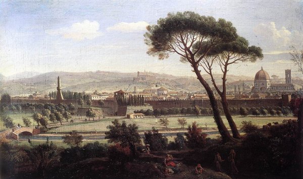 Main Product Photo of View of Florence from the Via Bolognese Painting by Gaspar Van Wittel