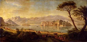 View of Lake Maggiore with the Isola Bella by Gaspar Van Wittel Oil Painting