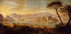 View of Lake Maggiore with the Isola Bella Oil painting by Gaspar Van Wittel