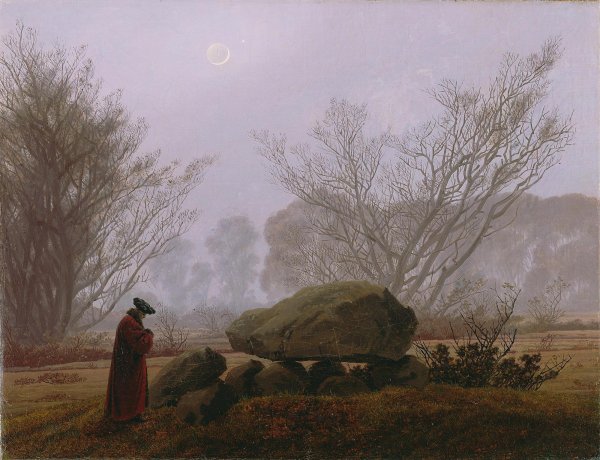 Main Product Photo of A Walk at Dusk Painting by Caspar David Friedrich