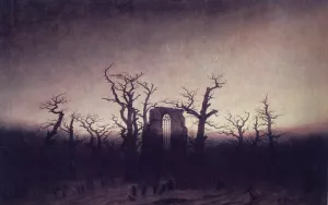 Abbey in an Oak Forest Oil painting by Caspar David Friedrich