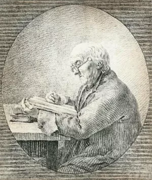 Adolf Gottlieb Friedrich, Reading by Caspar David Friedrich Oil Painting