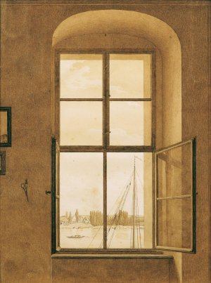 Blick aus dem Atelier des Kunstlers by Caspar David Friedrich Oil Painting