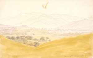 Bohemian Landscape with the Mittelgebirge Oil painting by Caspar David Friedrich