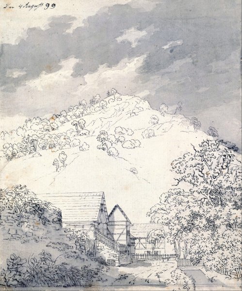 Farmhouses by a Hillside by Caspar David Friedrich - Hand-Painted Oil Painting Reproduction