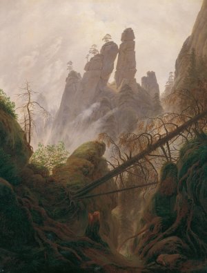 Felsenlandschaft im Elbsandsteingebirge by Caspar David Friedrich Oil Painting