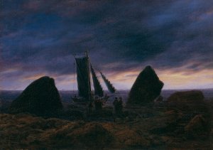 Fishing Boat by the Baltic Sea by Caspar David Friedrich Oil Painting