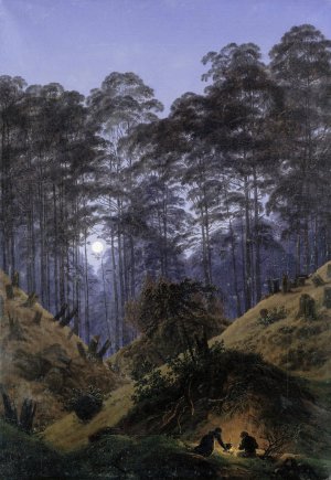 Inside the forest in the moonlight by Caspar David Friedrich Oil Painting