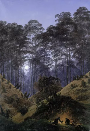 Inside the forest in the moonlight by Caspar David Friedrich Oil Painting