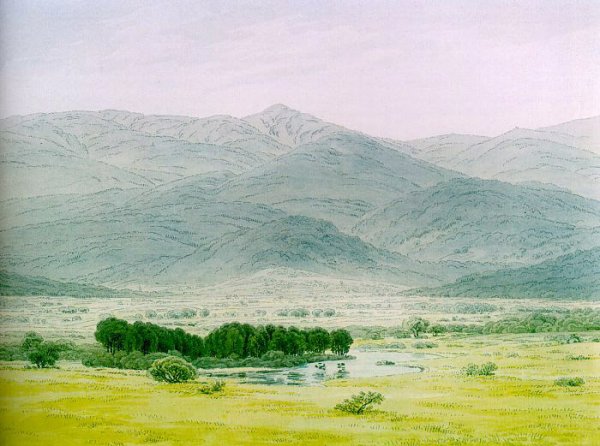 Landscape in the Riesengebirge by Caspar David Friedrich - Hand-Painted Oil Painting Reproduction