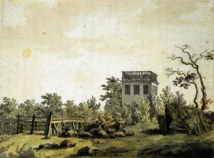 Landscape with Pavilion Oil painting by Caspar David Friedrich