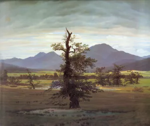 Landscape with Solitary Tree by Caspar David Friedrich - Oil Painting Reproduction