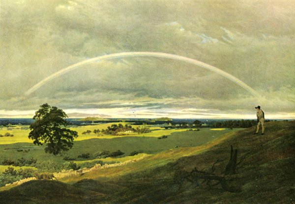 Landscape with the Rosenberg in the Bohemian Mountains by Caspar David Friedrich - Hand-Painted Oil Painting Reproduction