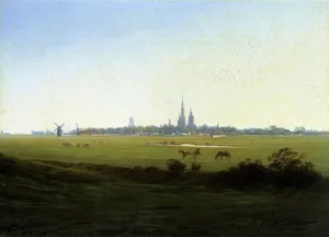Meadows Near Greifswald by Caspar David Friedrich - Oil Painting Reproduction