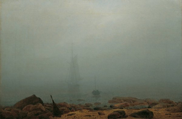 Meeresstrand im Nebel  by Caspar David Friedrich - Hand-Painted Oil Painting Reproduction