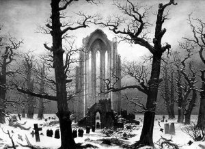 Monastery Graveyard in the Snow Oil painting by Caspar David Friedrich