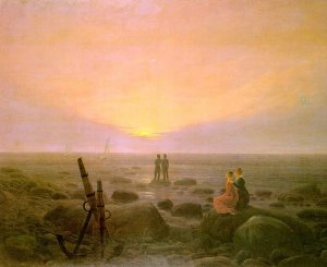 Moon Rising Over Sea by Caspar David Friedrich Oil Painting