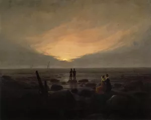 Moonrise by the Sea by Caspar David Friedrich - Oil Painting Reproduction