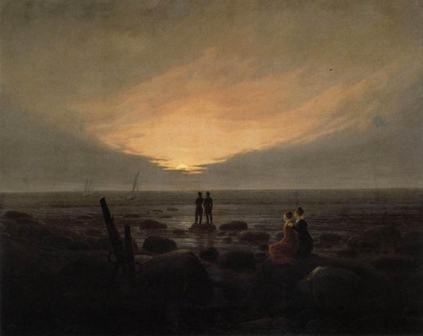 Main Product Photo of Moonrise by the Sea Painting by Caspar David Friedrich