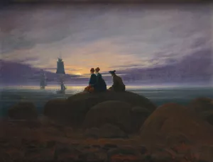 Moonrise over the Sea by Caspar David Friedrich Oil Painting