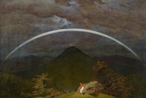 Mountain Landscape with Rainbow Oil painting by Caspar David Friedrich