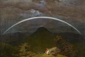 Mountain Landscape with Rainbow by Caspar David Friedrich Oil Painting