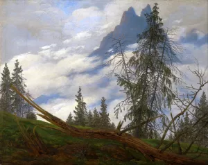 Mountain Peak with Drifting Clouds Oil painting by Caspar David Friedrich