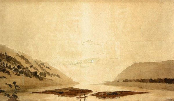 Main Product Photo of Mountainous River Landscape Day Version Painting by Caspar David Friedrich