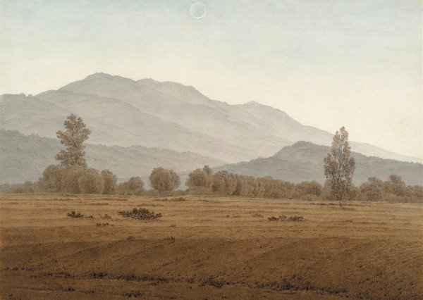 Neumond uber dem Riesengebirge by Caspar David Friedrich - Hand-Painted Oil Painting Reproduction