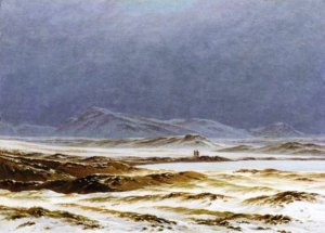 New Moon Above the Riesengebirge Mountains by Caspar David Friedrich Oil Painting