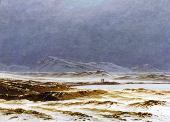 New Moon Above the Riesengebirge Mountains by Caspar David Friedrich - Hand-Painted Oil Painting Reproduction