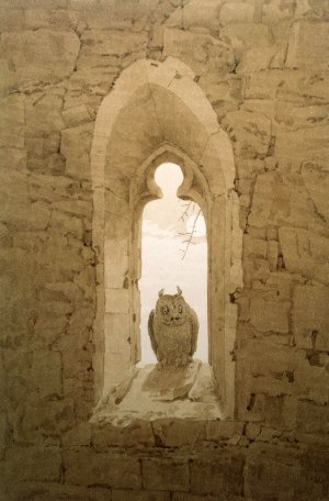 Owl in a Gothic Window